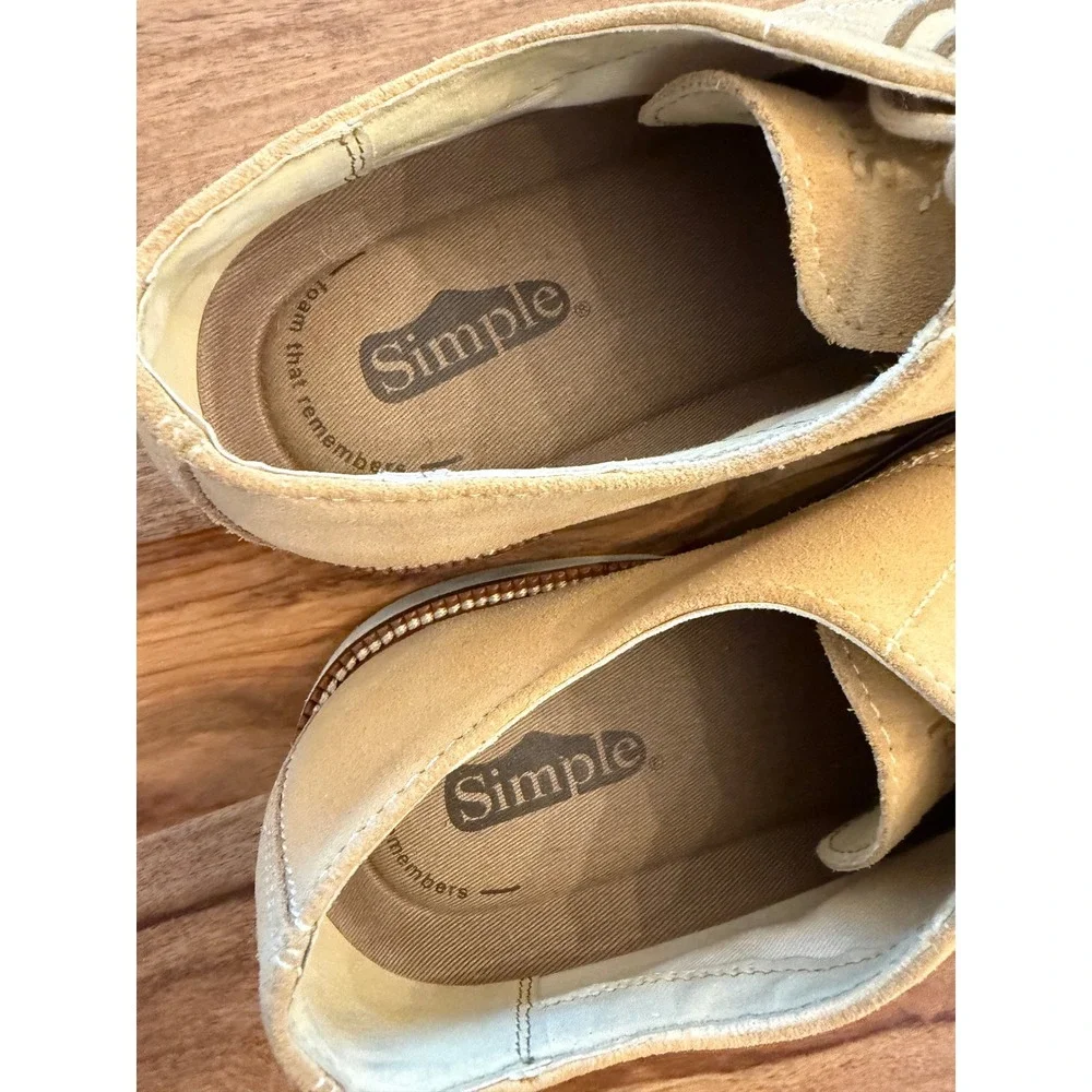 Simple Shoes Iconiclat Mens 8M Tan Suede Leather Oxford Derby Casual Shoes